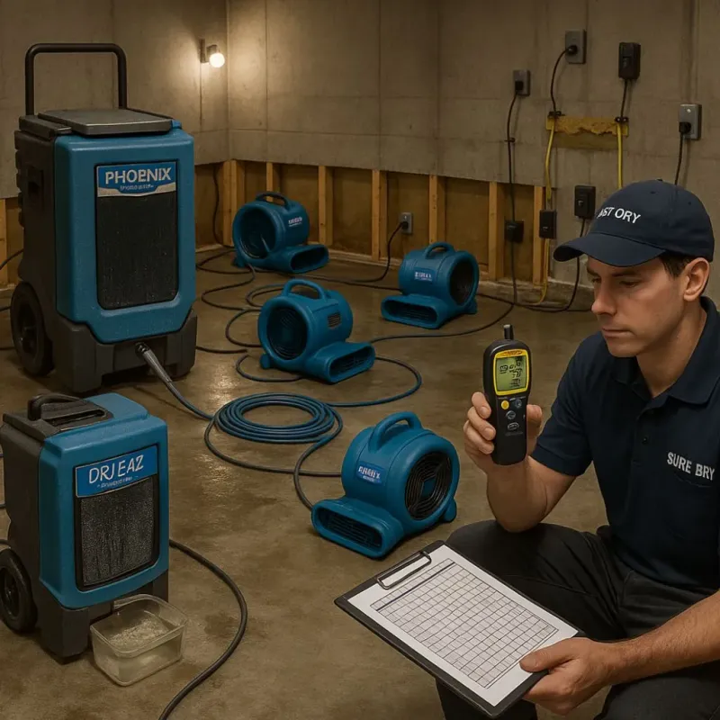 Structural Drying and Dehumidification process in City of Norfolk, VA